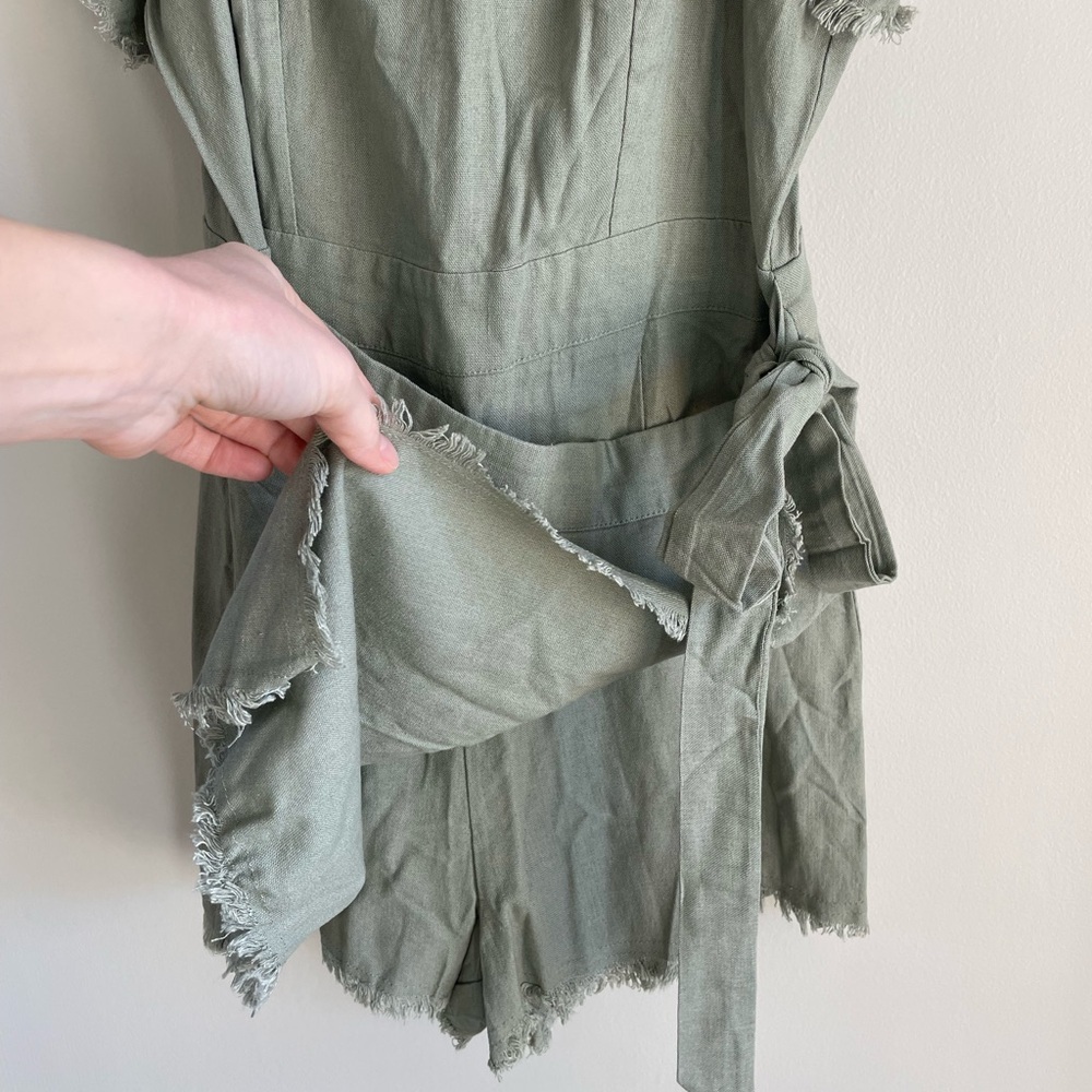 Princess Polly Rally Playsuit Khaki Sage Green Romper - US Size 6 - NWT - Picture 11 of 14